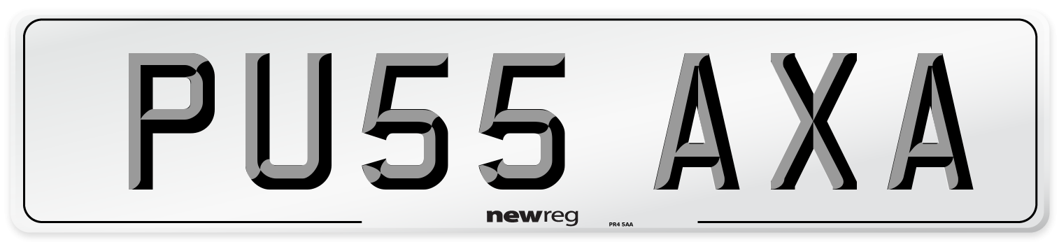 PU55 AXA Number Plate from New Reg